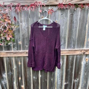 soft and warm purple oversized sweater